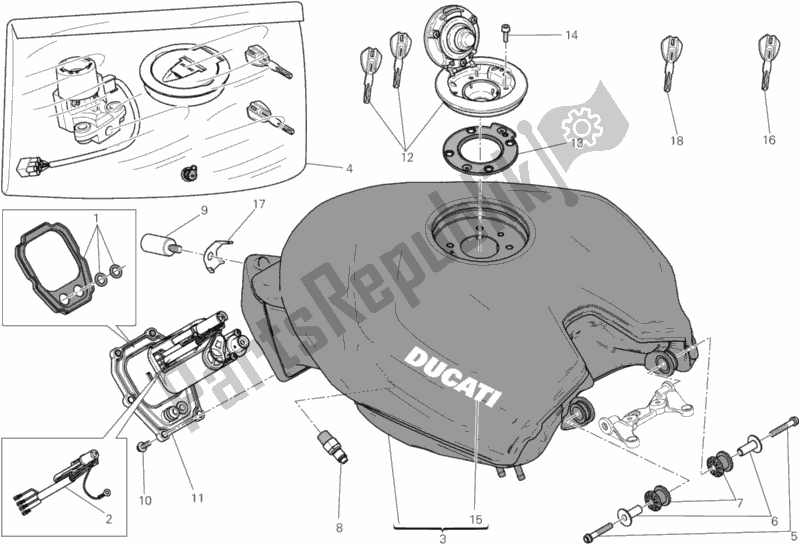 Todas las partes para Tanque de Ducati Superbike 1199 Panigale ABS USA 2014